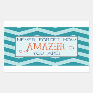 Amazing Encouragement with Teal Chevron Stripe Sticker