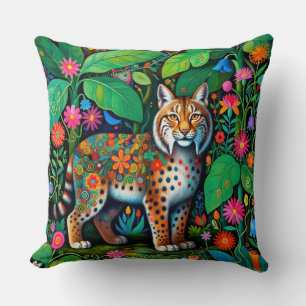 Amazing Fairy Lynx Bobcat Animal Throw Pillow