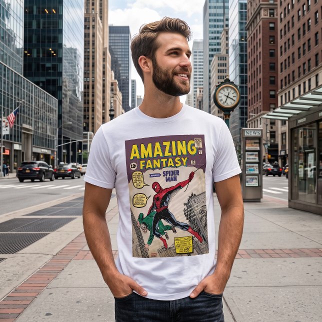 Amazing Fantasy Spider-Man Comic #15 T-Shirt (Simulated shirt on person)