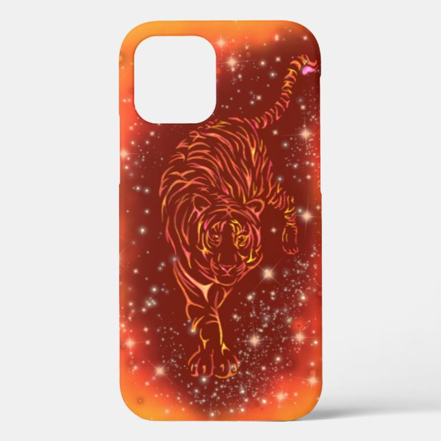 Amazing Fire Tiger Running At Galaxy Starry Night  Case-Mate iPhone Case (Back)