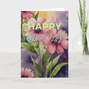 Amazing Flowers Happy Birthday Card