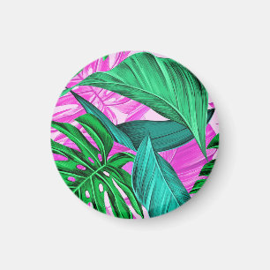 Amazing fluorescent tropical palm leaves   magnet