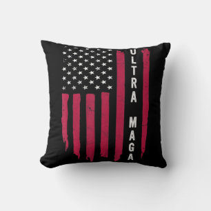Amazing Going Out Made In USA Black American Flag  Throw Pillow