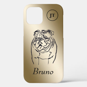 Amazing Gold and Black Bulldog iPhone 12 Case