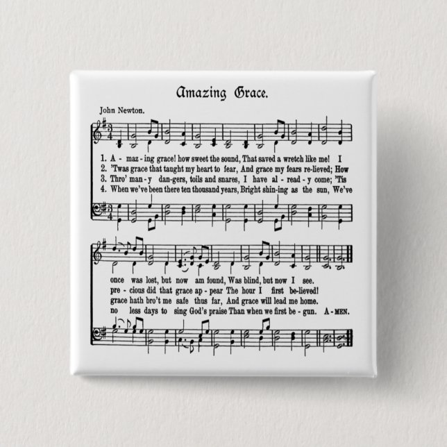 AMAZING GRACE-BUTTON 2 INCH SQUARE BUTTON (Front)