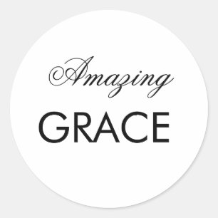 Amazing Grace Calligraphy Classic Round Sticker