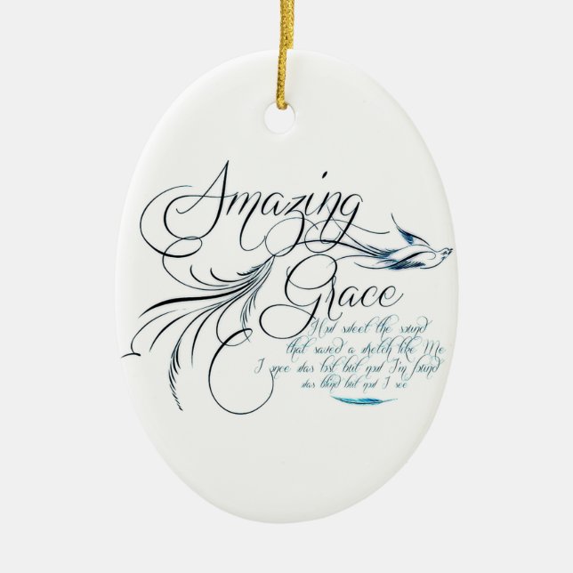Amazing Grace Ceramic Ornament (Front)