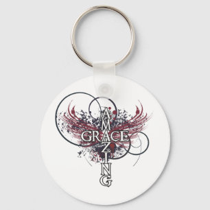 Amazing grace Christian cross Keychain