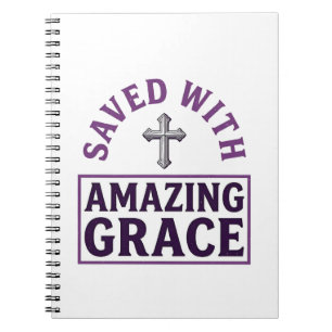 Amazing Grace Christian Cross Vintage Notebook