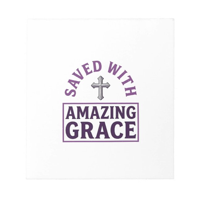 Amazing Grace Christian Cross Vintage Notepad (Front)