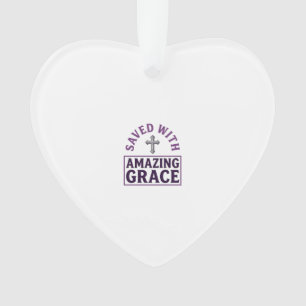 Amazing Grace Christian Cross Vintage Ornament