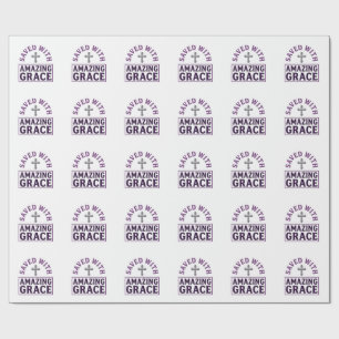Amazing Grace Christian Cross Vintage Wrapping Paper