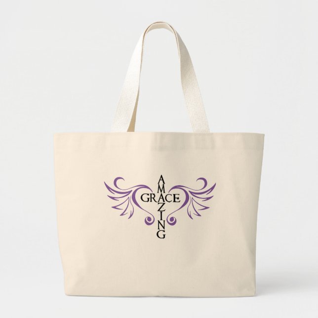 Amazing grace cross love wings heart Bag  (Front)