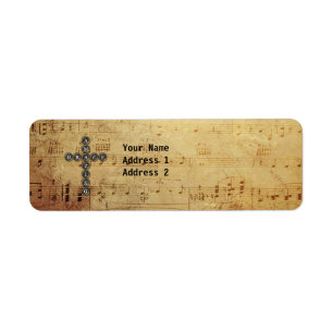 Amazing Grace Cross on Vintage Music Sheet Custom