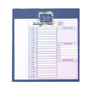 Amazing grace floral day planner notepad