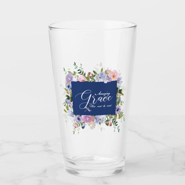 Amazing grace floral   glass (Front)