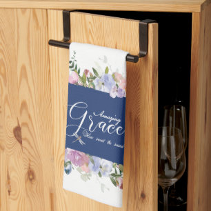 Amazing grace floral   kitchen towel