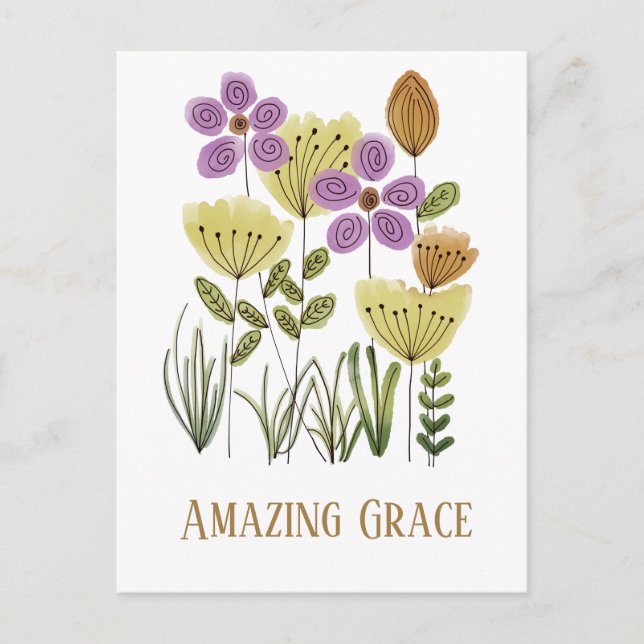 Amazing Grace Floral Postcard (Front)