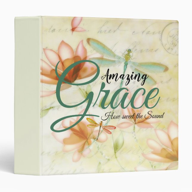 Amazing Grace Flowers and dragonfly  Binder (Front/Spine)