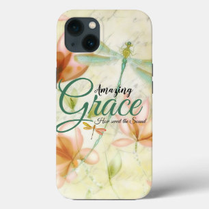 Amazing Grace Flowers and dragonfly  Outdoor Pillo iPhone 13 Case