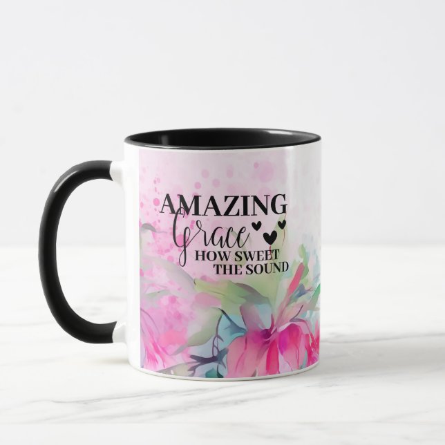 Amazing Grace How Sweet the Sound Christian Hymn Mug (Left)