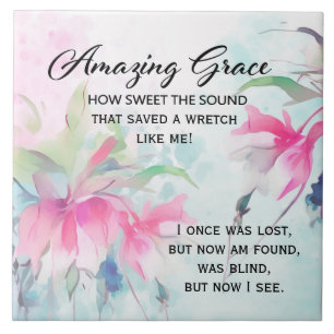 Amazing Grace How Sweet the Sound Christian Hymn Tile