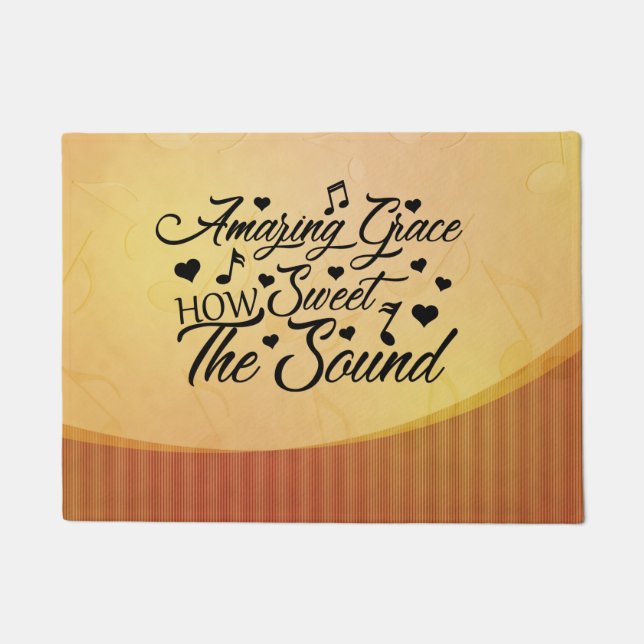 Amazing Grace How Sweet the Sound Hymn Doormat (Front)