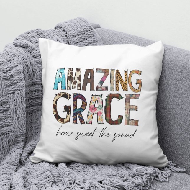 Amazing Grace How Sweet The Sound  Throw Pillow (Creator Uploaded)