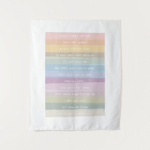 Amazing Grace Lyric Rainbow Colorful Art Tapestry