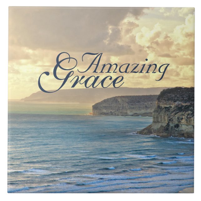 Amazing Grace Ocean View Sunset, Tile (Front)
