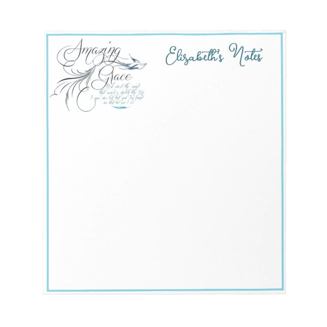 Amazing Grace personalized Notepad (Front)