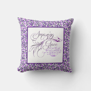 Amazing grace purple flowers throw pillow