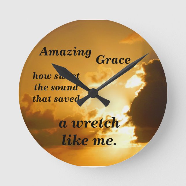 Amazing Grace Round Clock (Front)