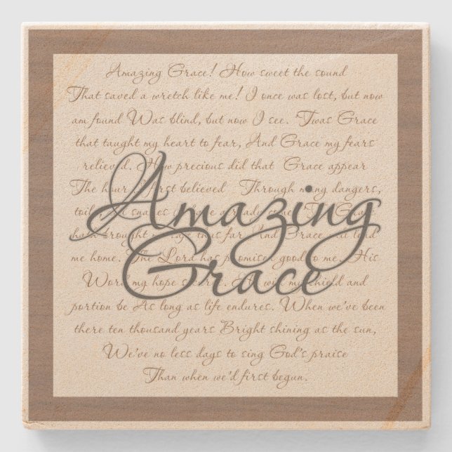 Amazing Grace Stone Coaster (Front)