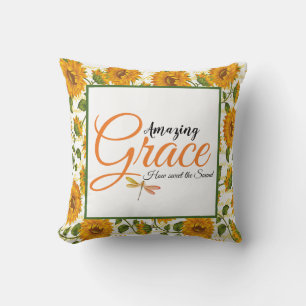 Amazing Grace Sunflowers Throw Pillow