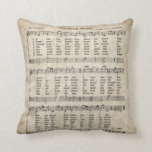 Amazing Grace Vintage Style Hymn Pillow