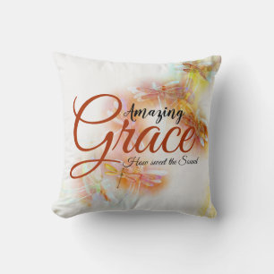 Amazing grace Watercolor dragonflies Throw Pillow