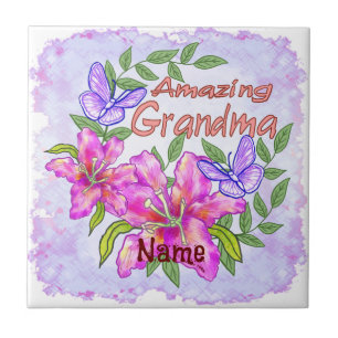 Amazing Grandma custom name  Tile