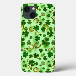 Amazing Green Clover, Horseshoe, Good Lack iPhone 13 Case