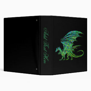 Amazing Green Dragon Mosaic  Binder