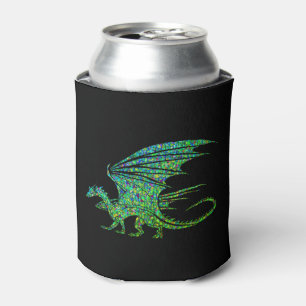 Amazing Green Dragon Mosaic Can Cooler