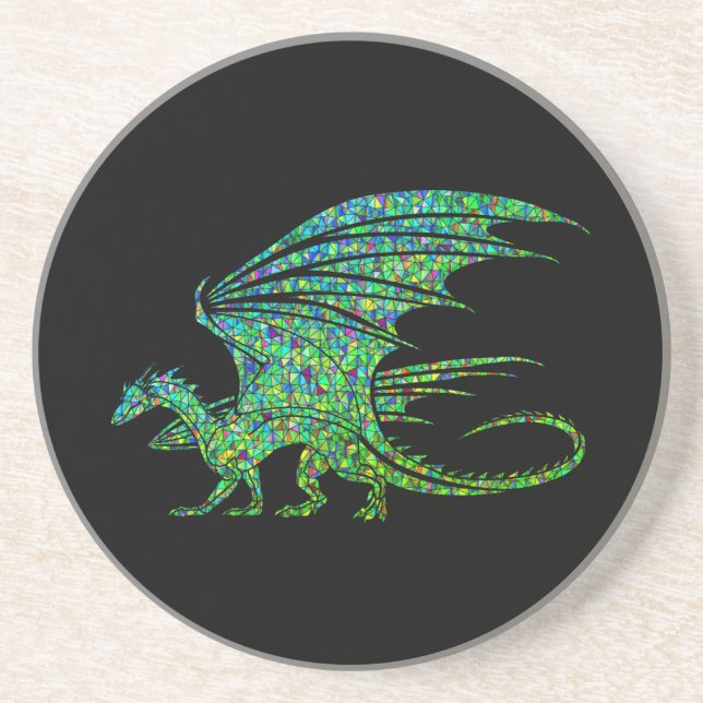 Amazing Green Dragon Mosaic  Coaster (Front)