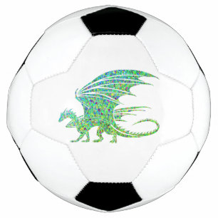 Amazing Green Dragon Mosaic Soccer Ball