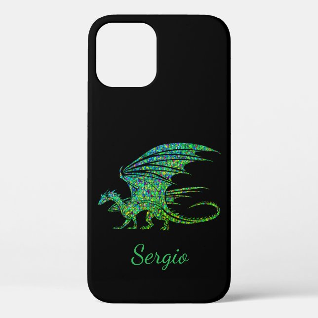 Amazing Green Mosaic Dragon  Case-Mate iPhone Case (Back)