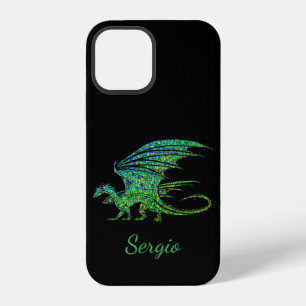 Amazing Green Mosaic Dragon  iPhone 12 Case