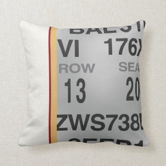 Amazing Grey & White Ice Hockey Game Ticket Throw Pillow