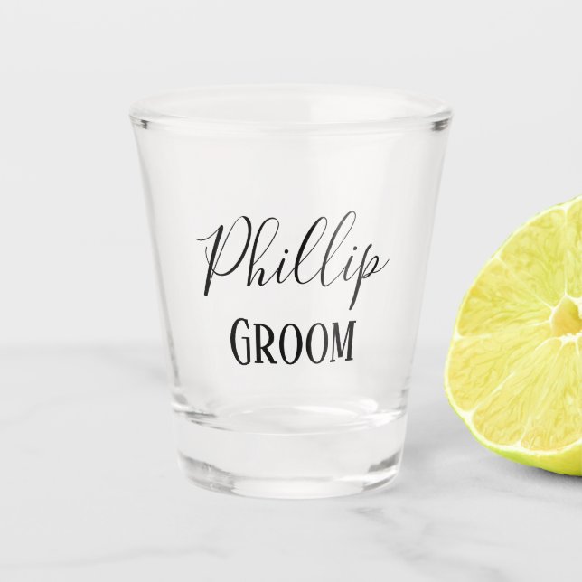 Amazing Groom Personalized Shot Glass (Front)