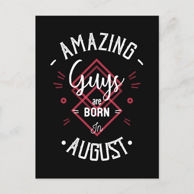 Amazing guys are born in August Postcard (Front)