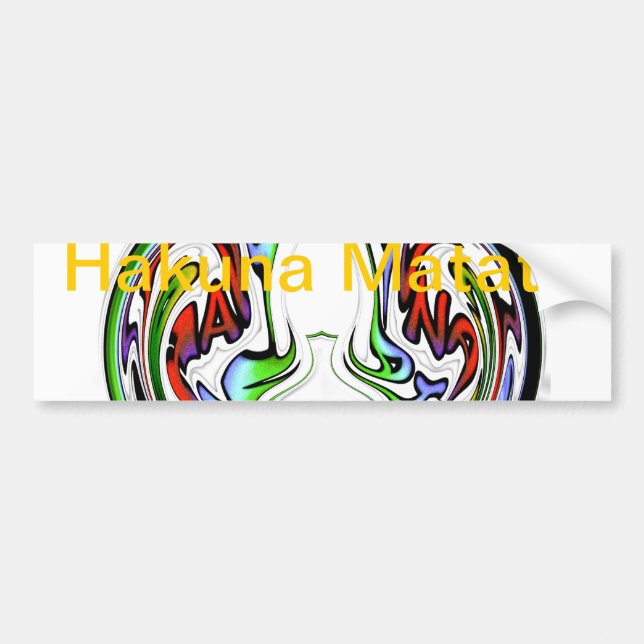Amazing Hakuna Matata Whirl Art Print Bumper Sticker (Front)
