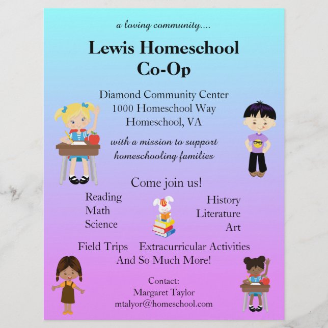 Amazing Homeschool Co Op Flyer (Front)